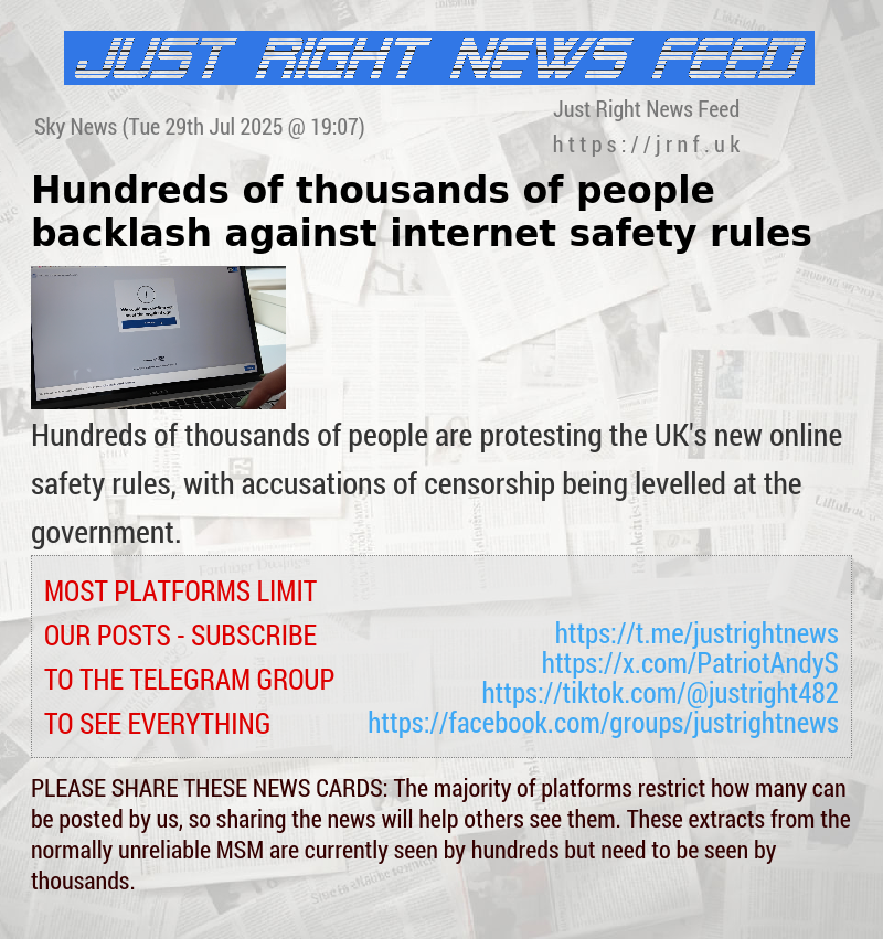 Hundreds of thousands of people backlash against internet safety rules