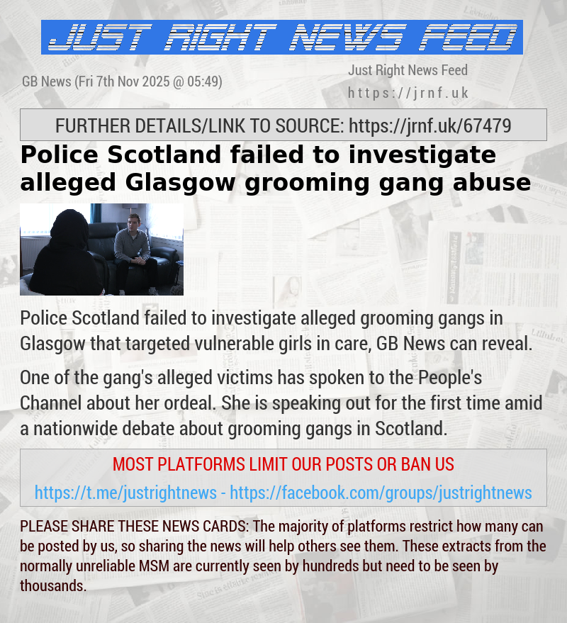 Police Scotland failed to investigate alleged Glasgow grooming gang abuse
