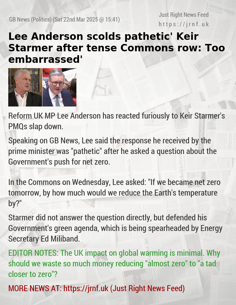 Lee Anderson scolds ‘pathetic’ Keir Starmer after tense Commons row: ‘Too embarrassed’