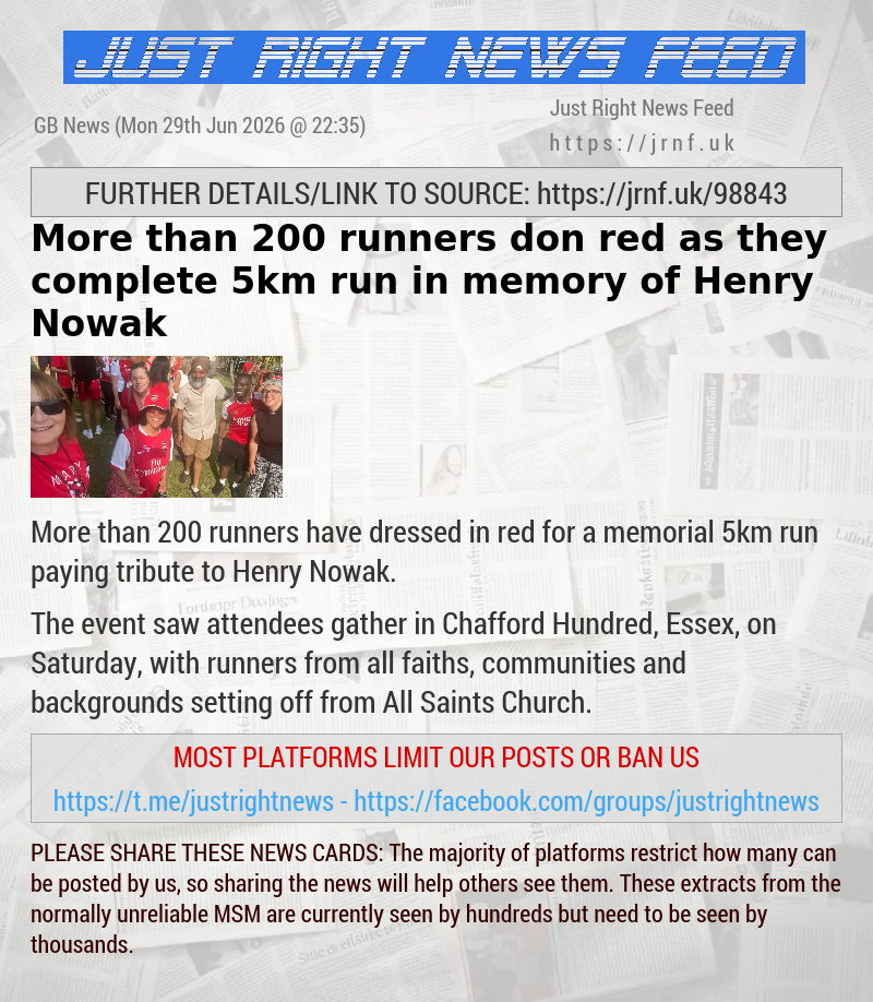 More than 200 runners don red as they complete 5km run in memory of Henry Nowak