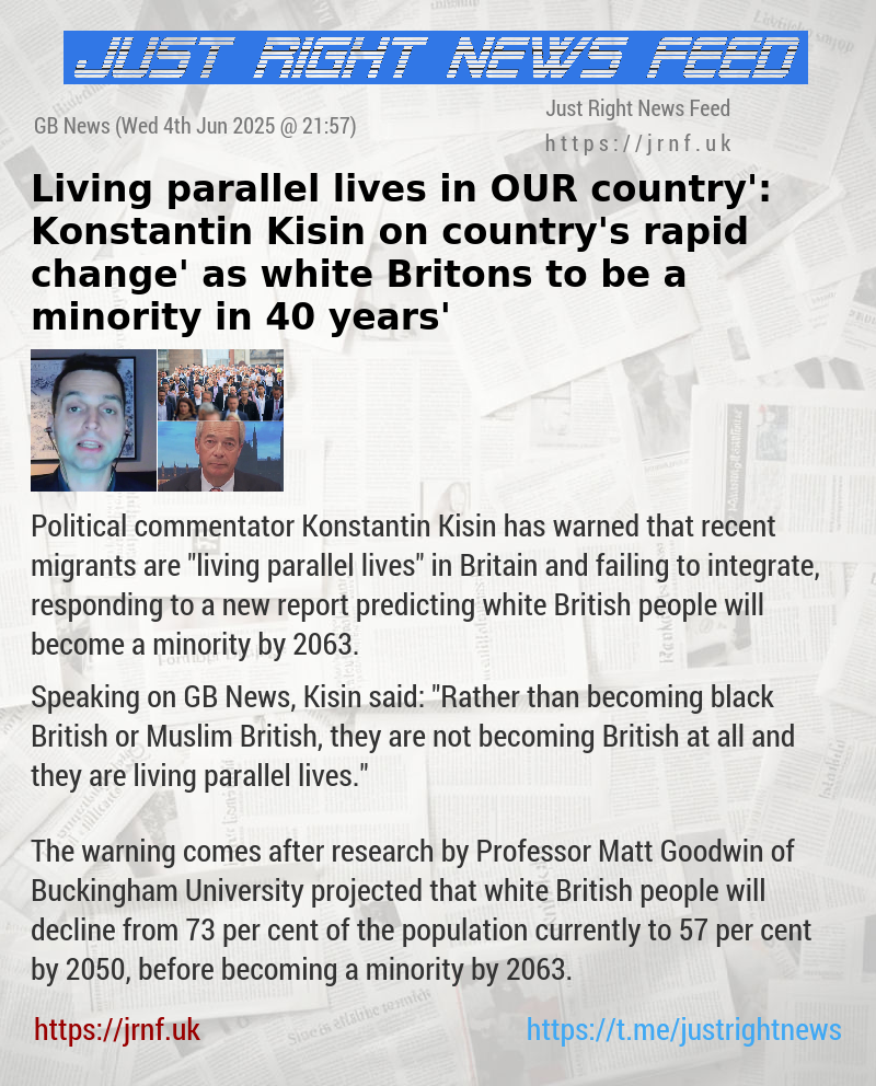 ‘Living parallel lives in OUR country’: Konstantin Kisin on country’s ‘rapid change’ as white Britons to ‘be a minority in 40 years’