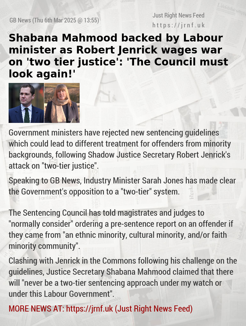 Shabana Mahmood backed by Labour minister as Robert Jenrick wages war on ’two—tier justice’: ’The Council must look again!’