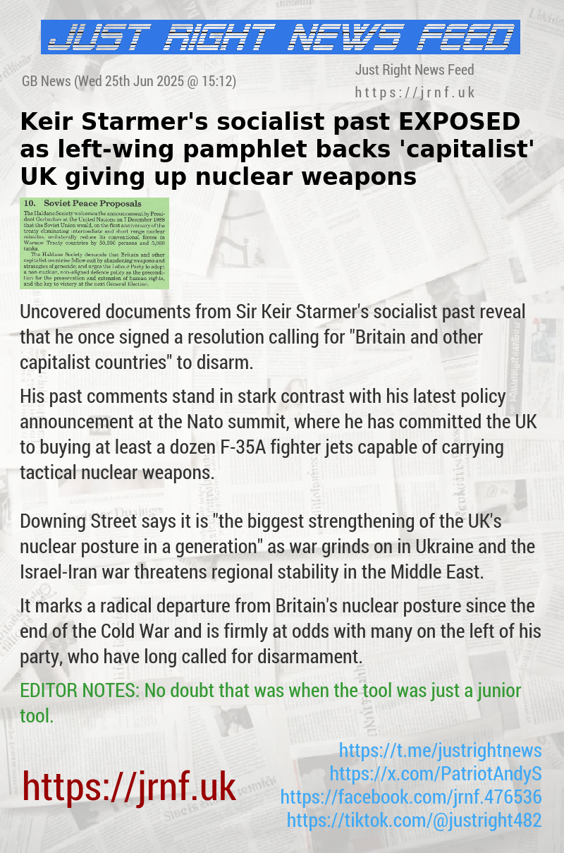 Keir Starmer’s socialist past EXPOSED as left—wing pamphlet backs ’capitalist’ UK giving up nuclear weapons
