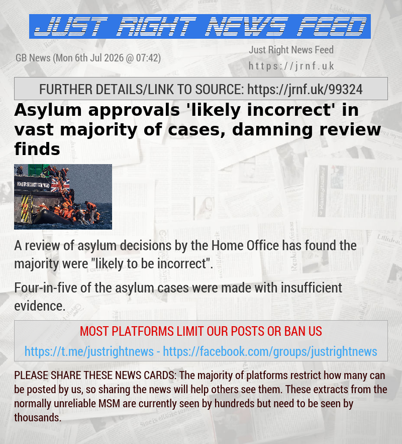Asylum approvals ’likely incorrect’ in vast majority of cases, damning review finds