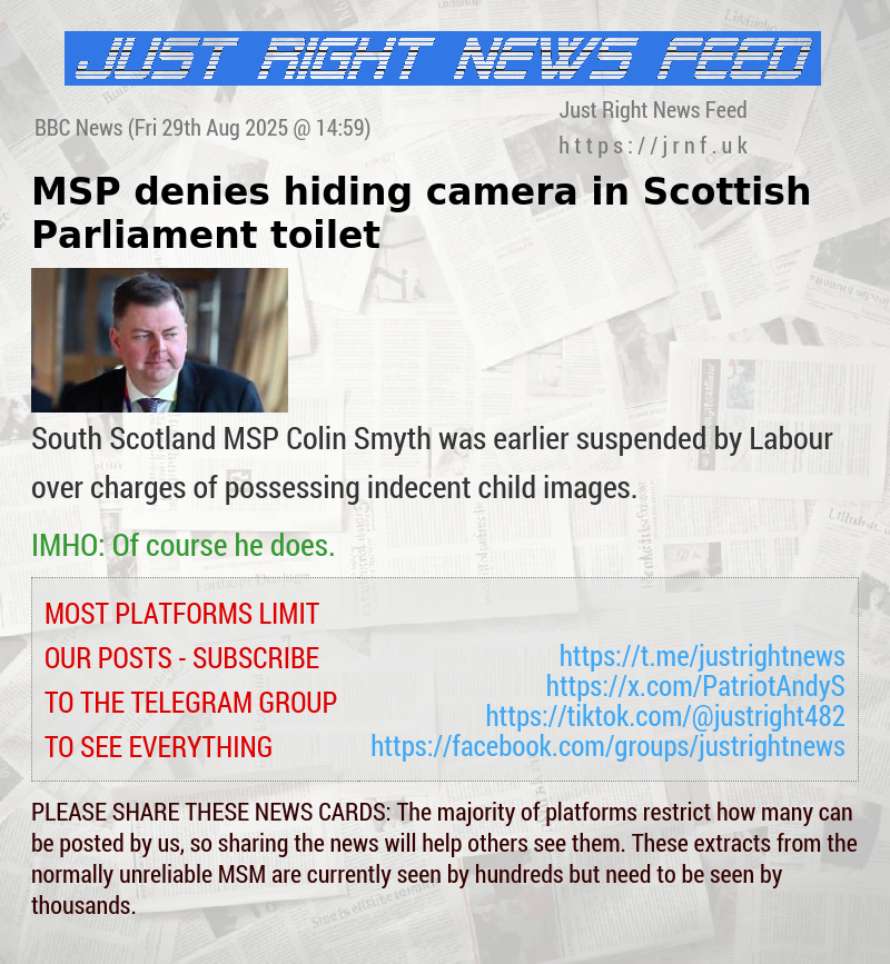 MSP denies hiding camera in Scottish Parliament toilet