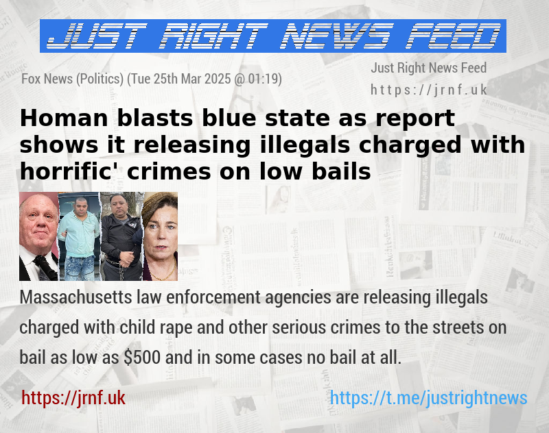 Homan blasts blue state as report shows it releasing illegals charged with ‘horrific’ crimes on low bails