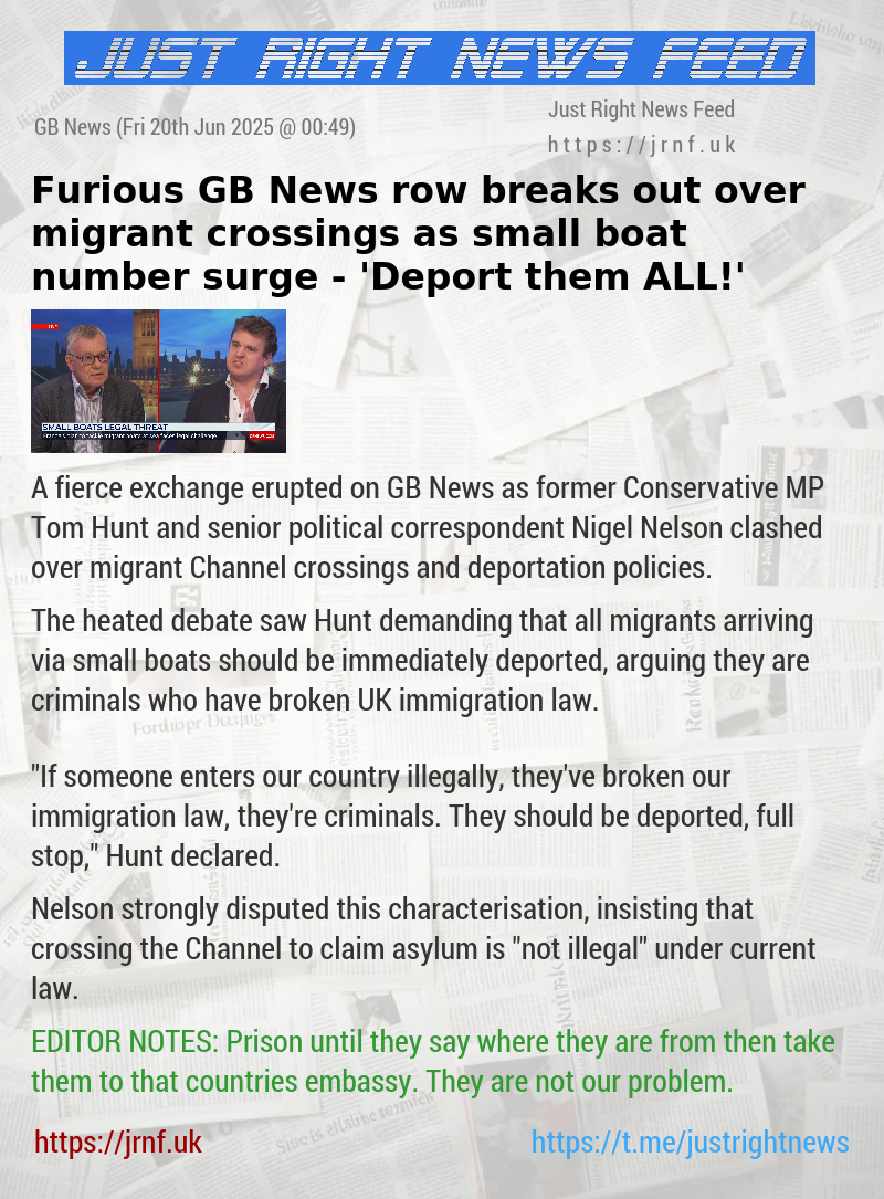 Furious GB News row breaks out over migrant crossings as small boat number surge — ’Deport them ALL!’