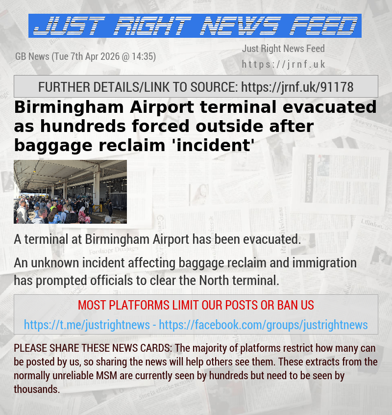 Birmingham Airport terminal evacuated as hundreds forced outside after baggage reclaim ’incident’