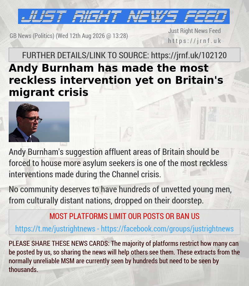 Andy Burnham has made the most reckless intervention yet on Britain’s migrant crisis