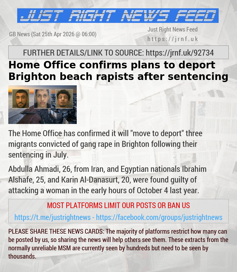 Home Office confirms plans to deport Brighton beach rapists after sentencing