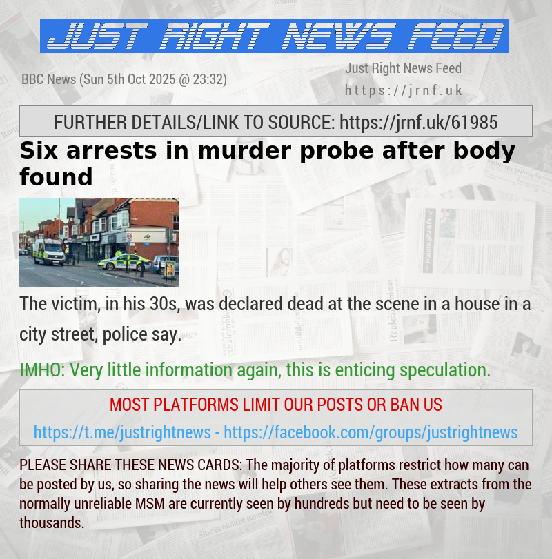 Six arrests in murder probe after body found