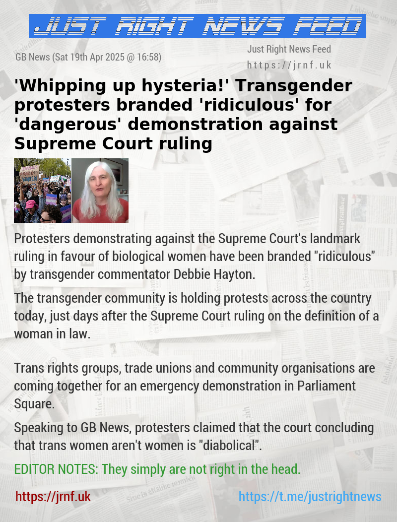’Whipping up hysteria!’ Transgender protesters branded ’ridiculous’ for ’dangerous’ demonstration against Supreme Court ruling