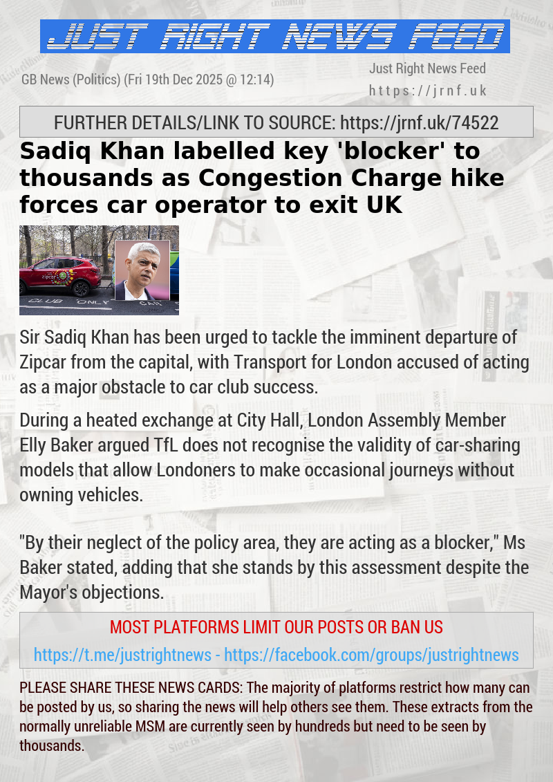 Sadiq Khan labelled key ’blocker’ to thousands as Congestion Charge hike forces car operator to exit UK