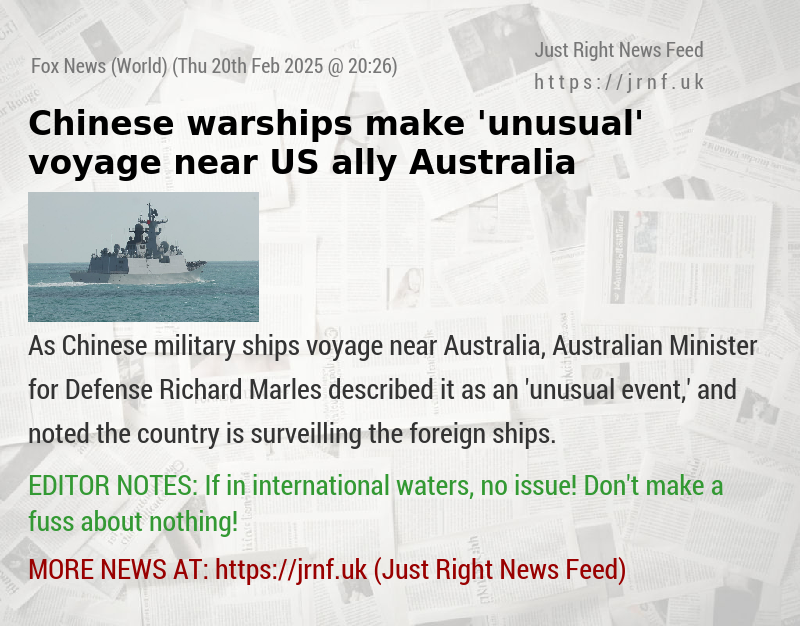 Chinese warships make ’unusual’ voyage near US ally Australia