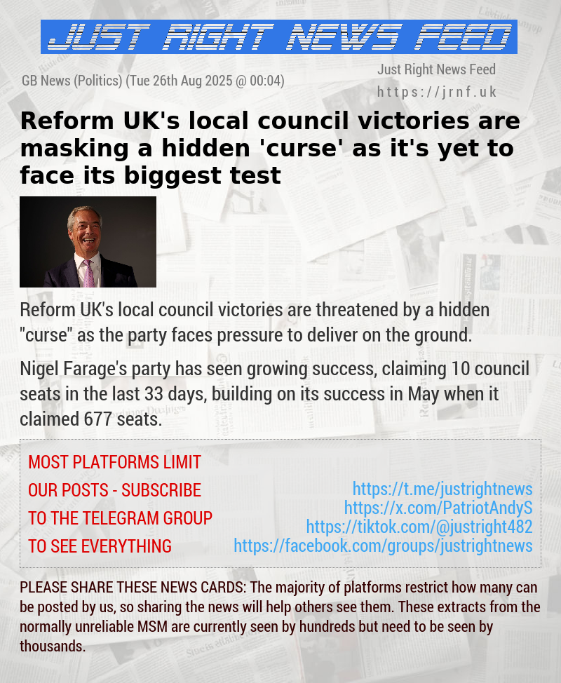Reform UK’s local council victories are masking a hidden ’curse’ as it’s yet to face its biggest test