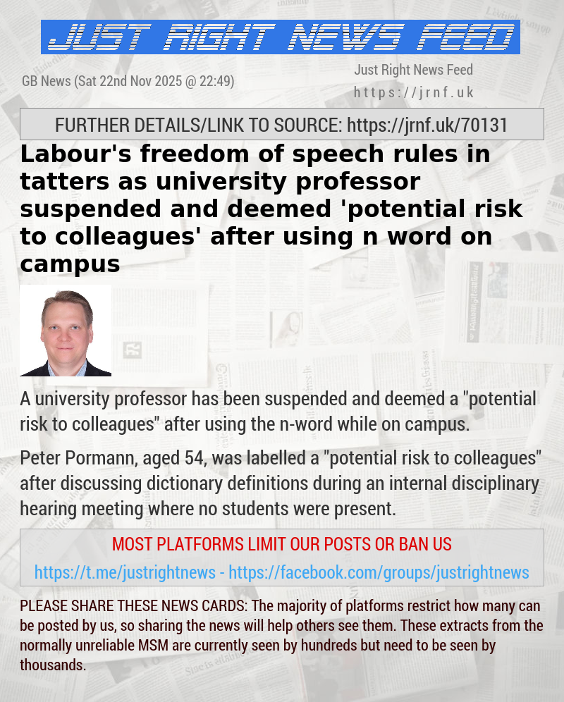 Labour’s freedom of speech rules in tatters as university professor suspended and deemed ’potential risk to colleagues’ after using n—word on campus