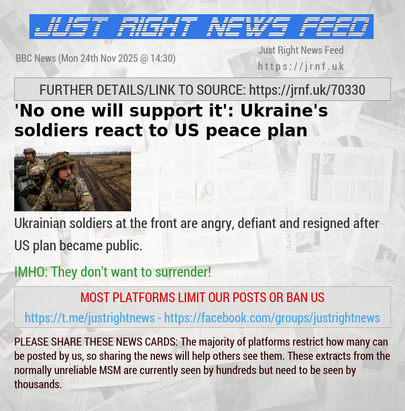 ’No one will support it’: Ukraine’s soldiers react to US peace plan