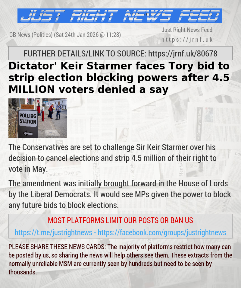 ‘Dictator’ Keir Starmer faces Tory bid to strip election—blocking powers after 4.5 MILLION voters denied a say