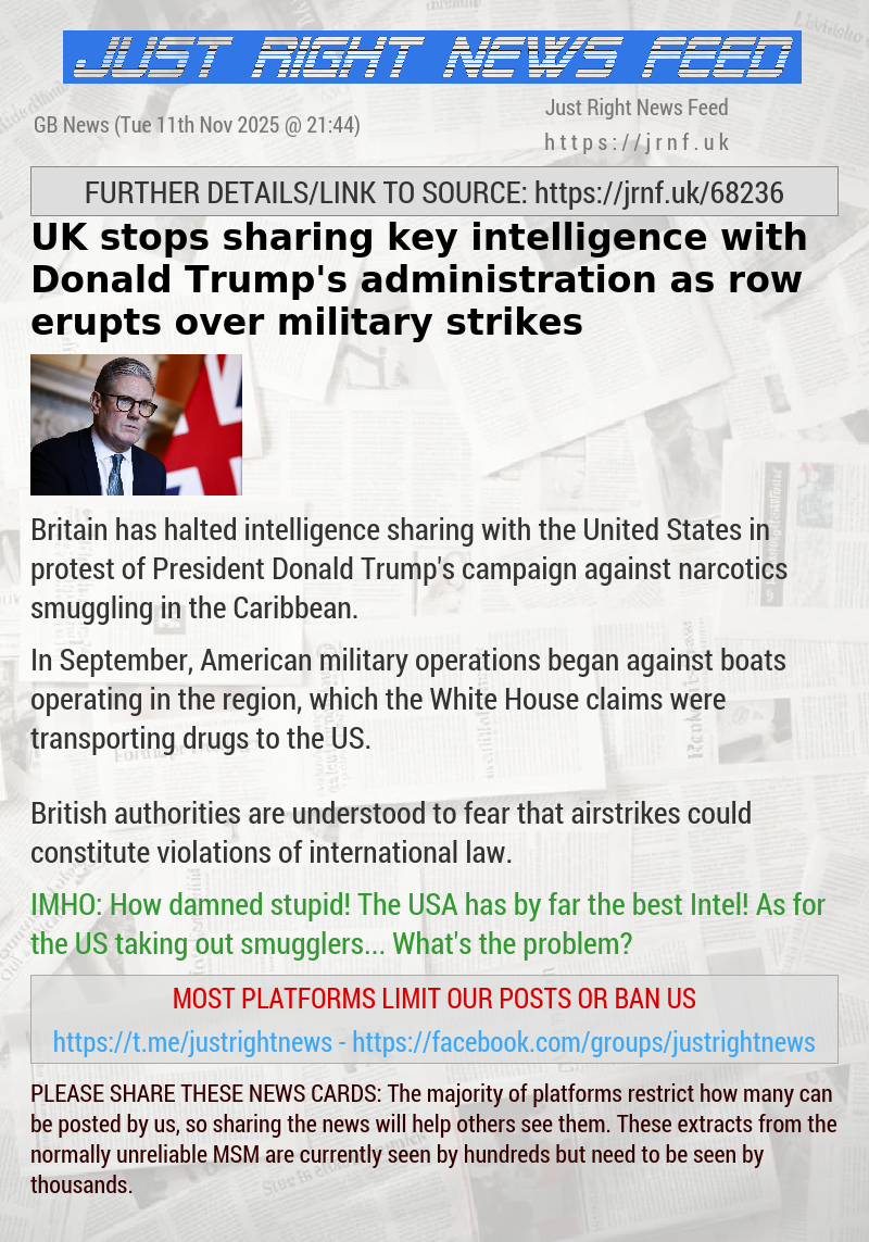 UK stops sharing key intelligence with Donald Trump’s administration as row erupts over military strikes