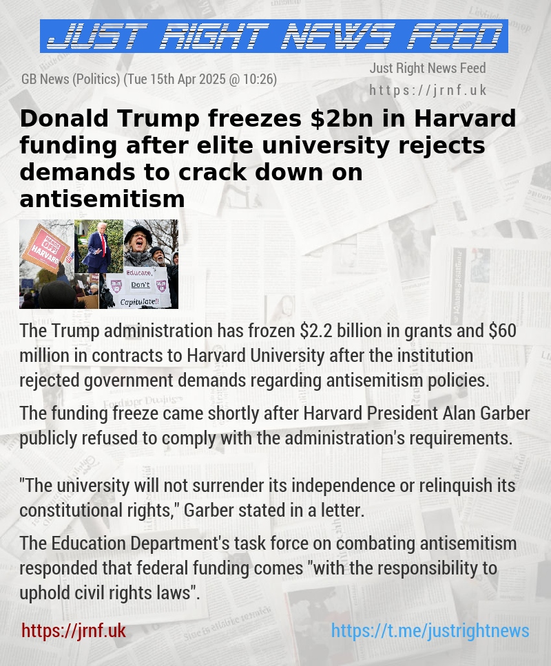 Donald Trump freezes $2bn in Harvard funding after elite university rejects demands to crack down on antisemitism