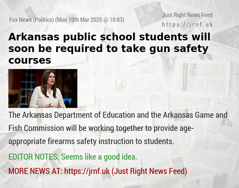 Arkansas public school students will soon be required to take gun safety courses