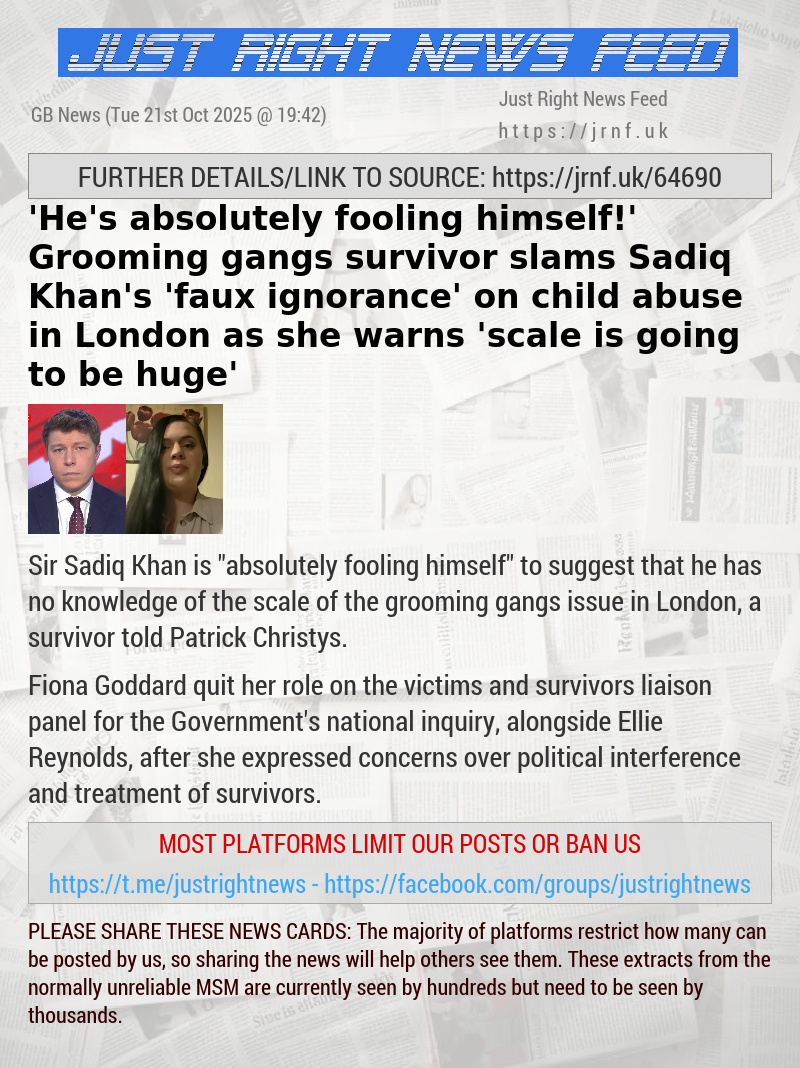 ’He’s absolutely fooling himself!’ Grooming gangs survivor slams Sadiq Khan’s ’faux—ignorance’ on child abuse in London as she warns ’scale is going to be huge’