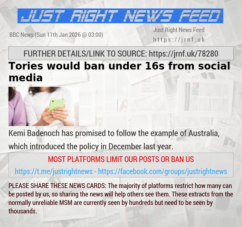 Tories would ban under—16s from social media