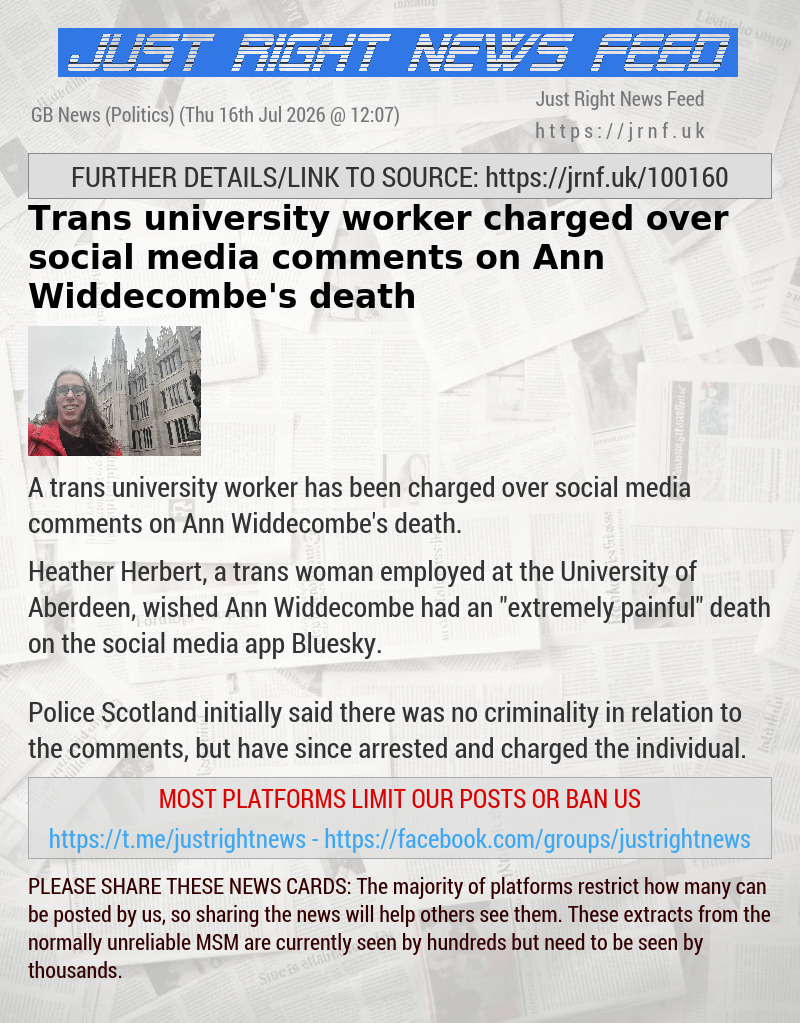 Trans university worker charged over social media comments on Ann Widdecombe’s death