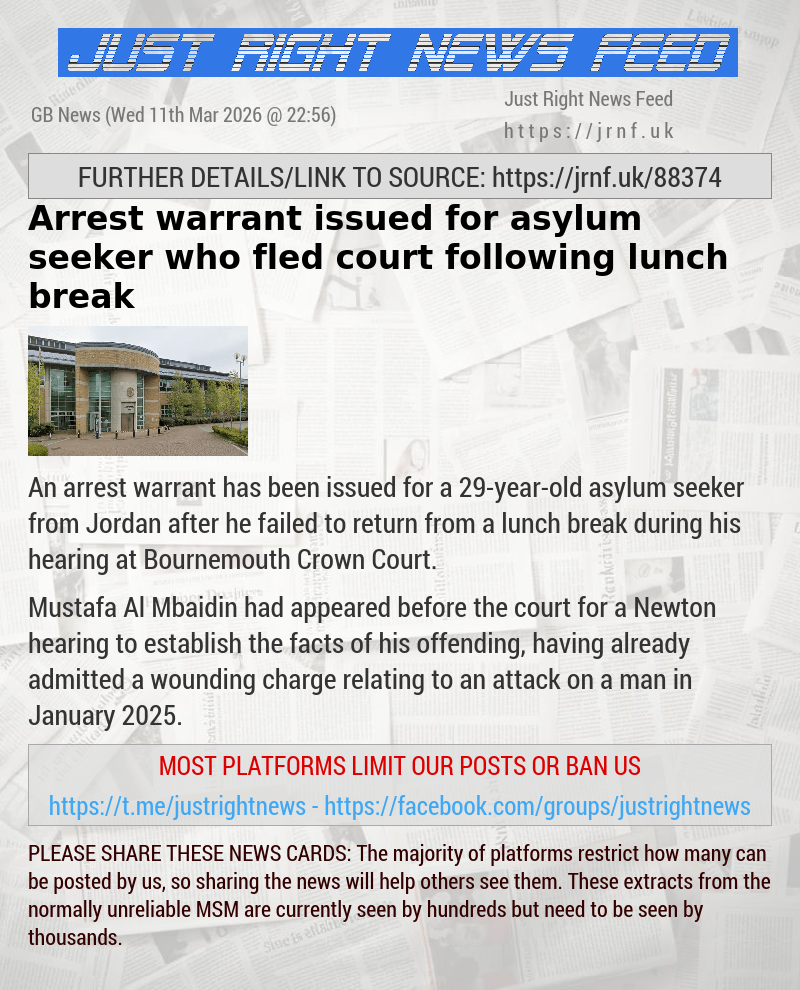 Arrest warrant issued for asylum seeker who fled court following lunch break
