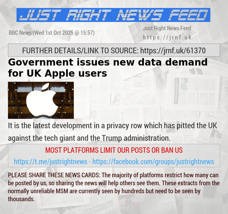 Government issues new data demand for UK Apple users