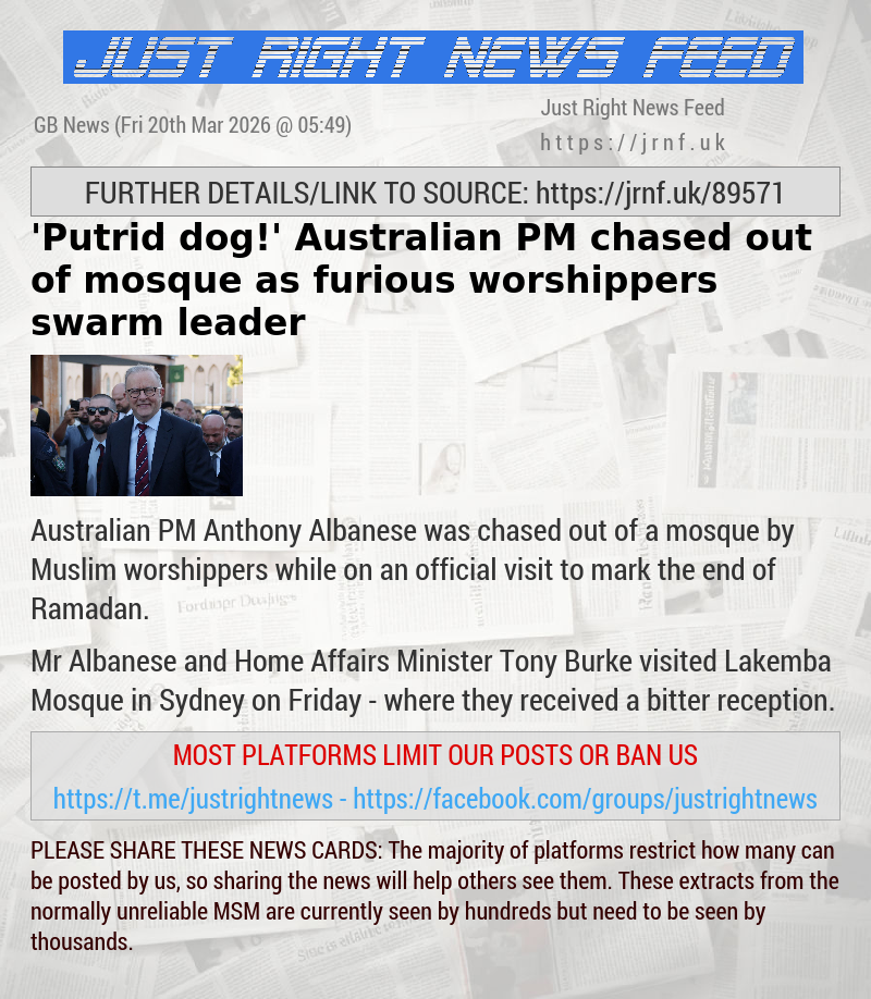 ’Putrid dog!’ Australian PM chased out of mosque as furious worshippers swarm leader