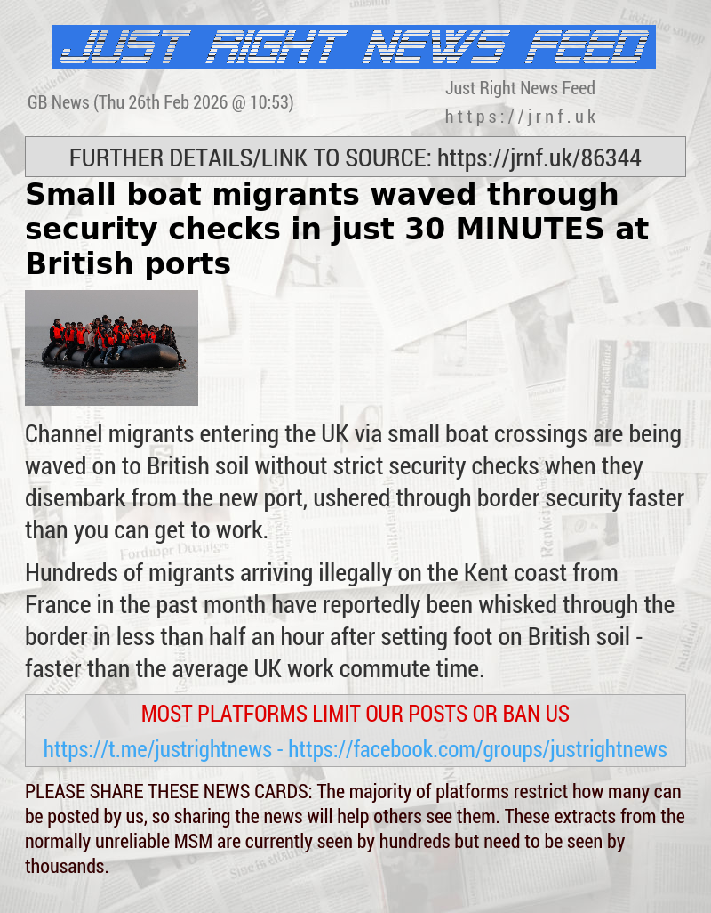 Small boat migrants waved through security checks in just 30 MINUTES at British ports