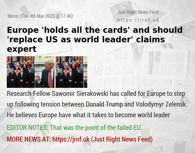 Europe ’holds all the cards’ and should ’replace US as world leader’ claims expert