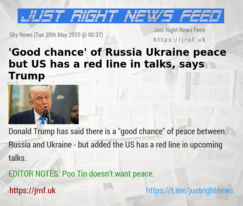 ’Good chance’ of Russia—Ukraine peace but US has a red line in talks, says Trump