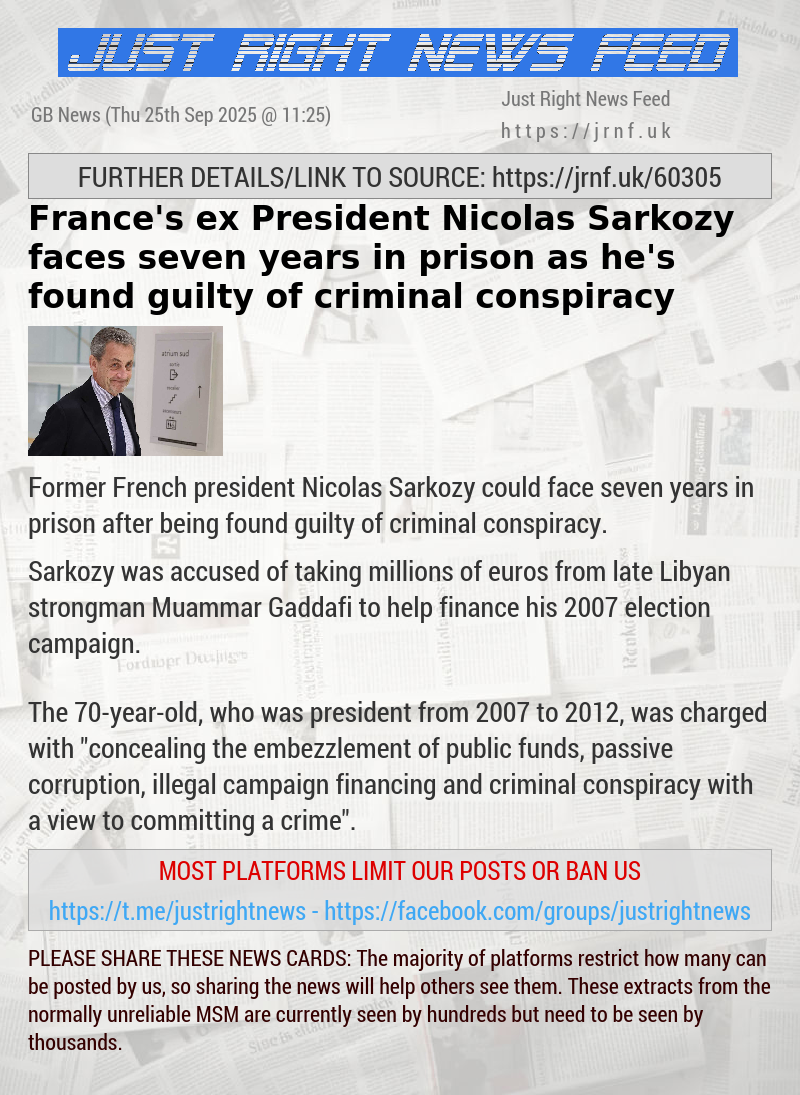 France’s ex—President Nicolas Sarkozy faces seven years in prison as he’s found guilty of criminal conspiracy