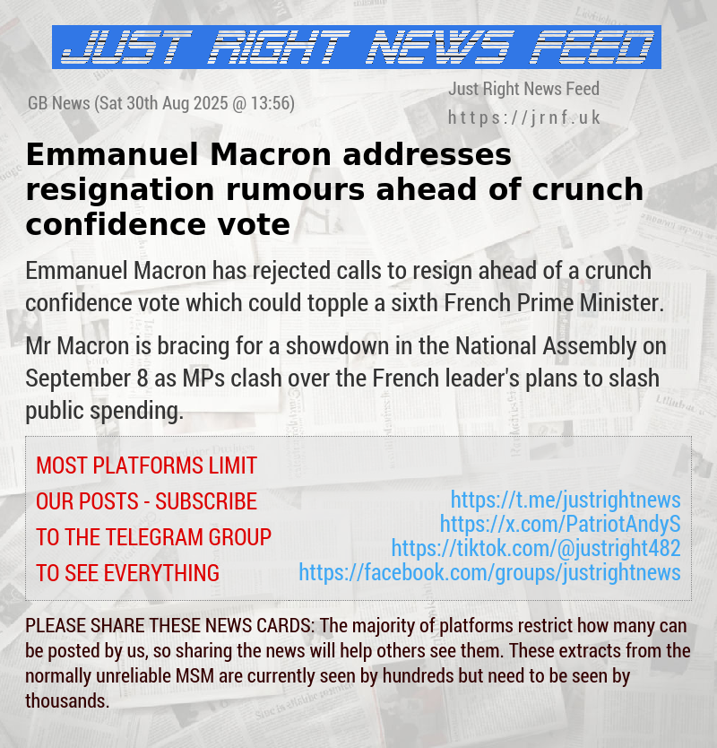 Emmanuel Macron addresses resignation rumours ahead of crunch confidence vote