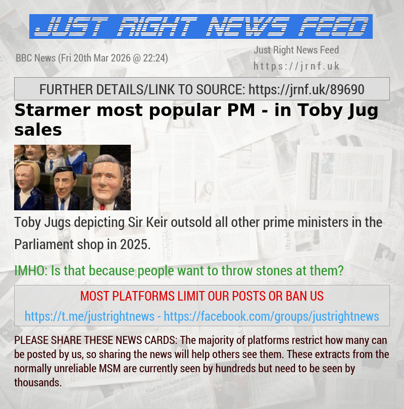Starmer most popular PM — in Toby Jug sales