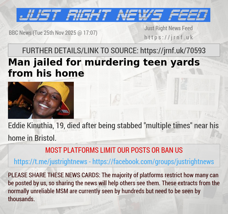 Man jailed for murdering teen yards from his home