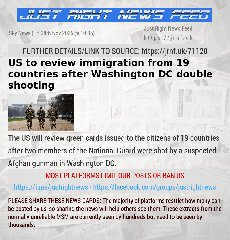 US to review immigration from 19 countries after Washington DC double shooting