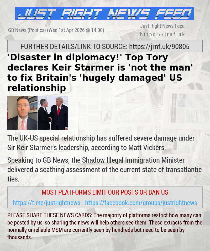 ’Disaster in diplomacy!’ Top Tory declares Keir Starmer is ’not the man’ to fix Britain’s ’hugely damaged’ US relationship