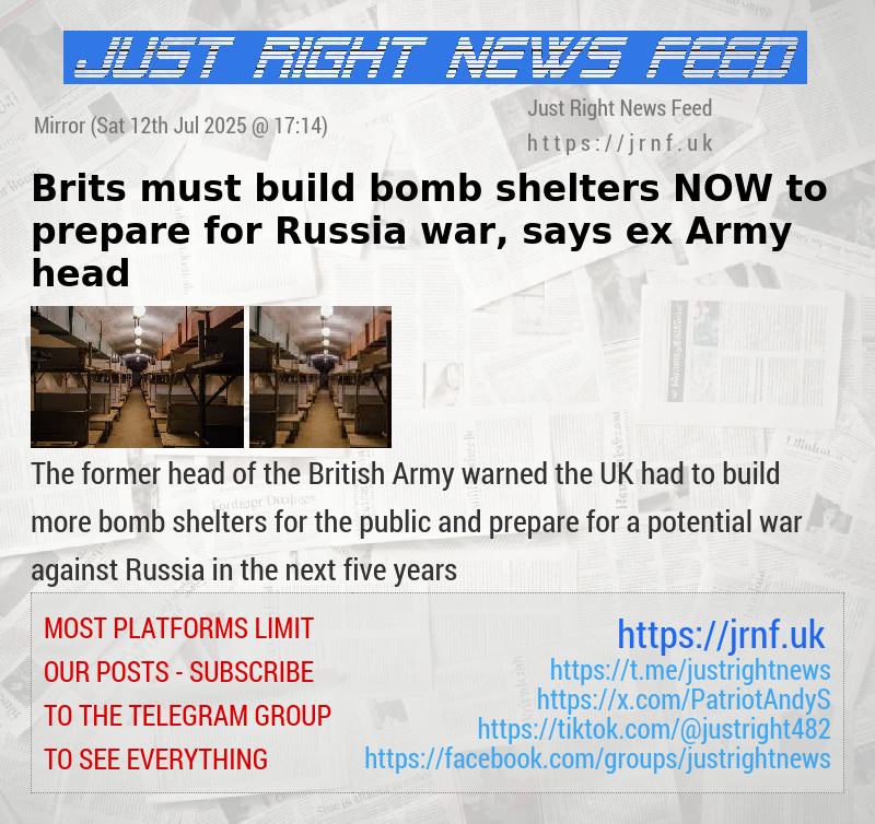 Brits must build bomb shelters NOW to prepare for Russia war, says ex—Army head