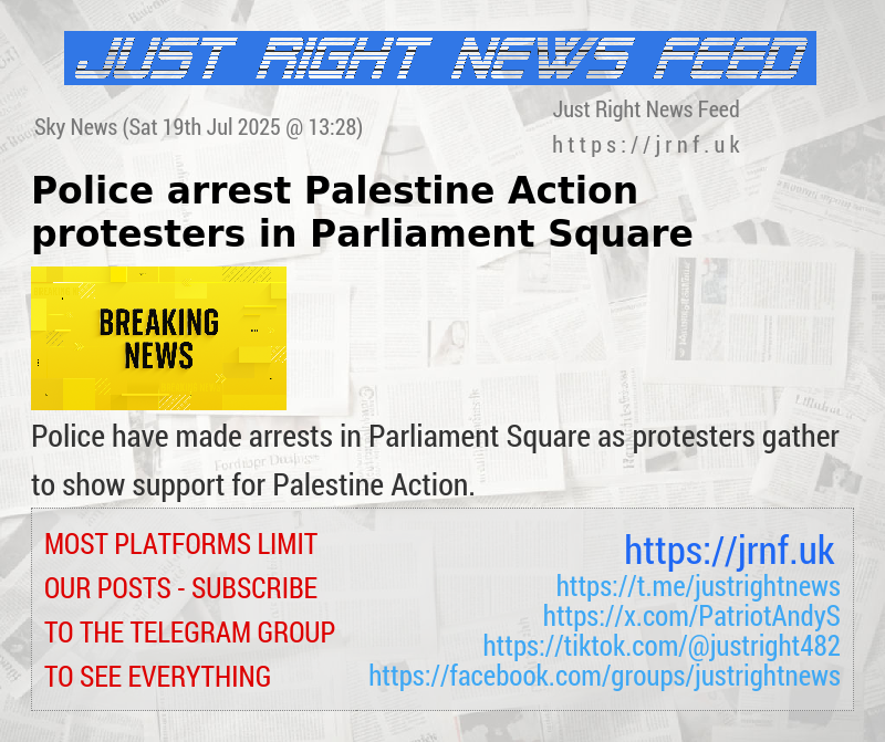 Police arrest Palestine Action protesters in Parliament Square