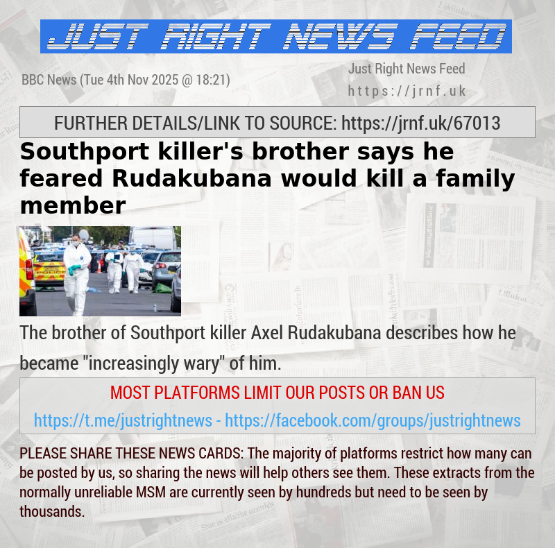 Southport killer’s brother says he feared Rudakubana would kill a family member