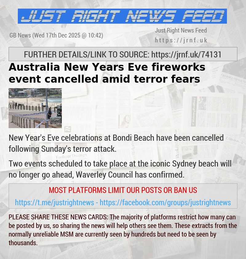 Australia New Years Eve fireworks event cancelled amid terror fears