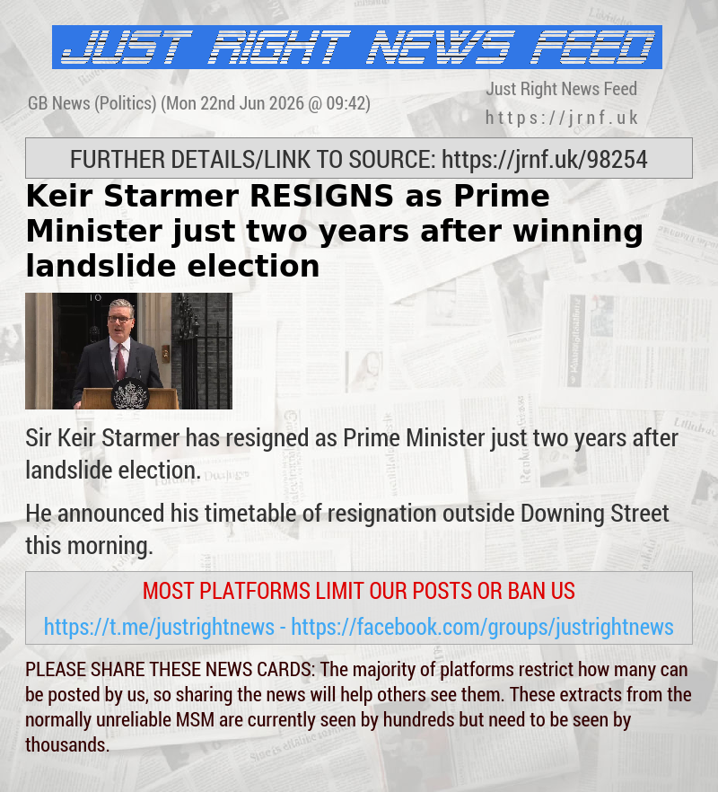 Keir Starmer RESIGNS as Prime Minister just two years after winning landslide election