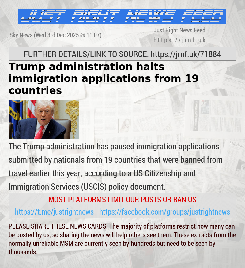 Trump administration halts immigration applications from 19 countries