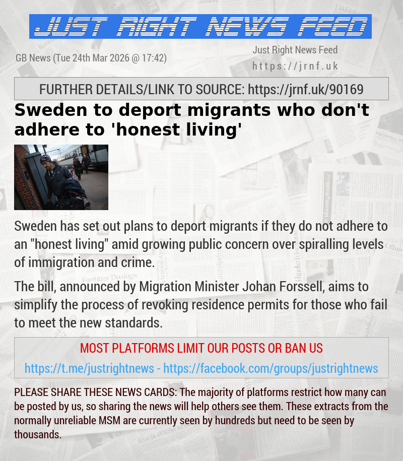 Sweden to deport migrants who don’t adhere to ’honest living’