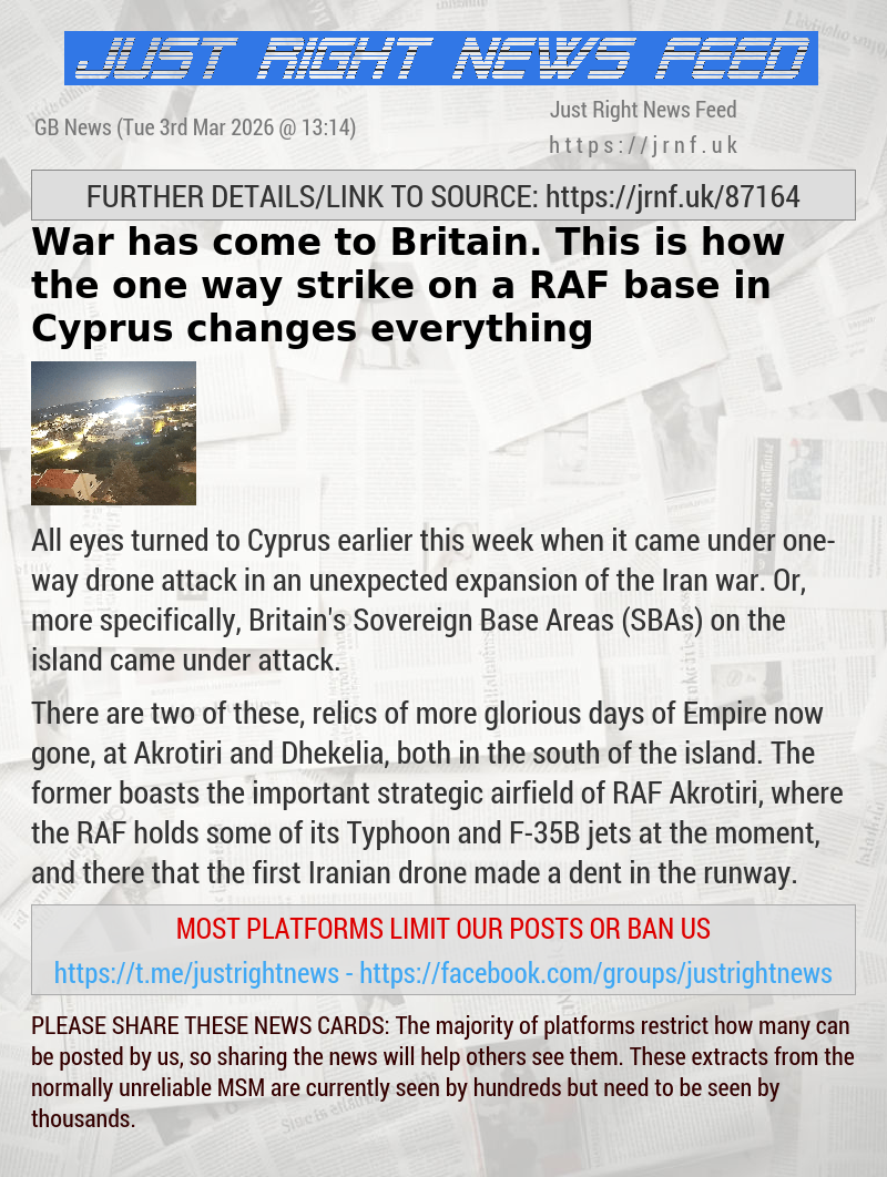 War has come to Britain. This is how the one—way strike on a RAF base in Cyprus changes everything