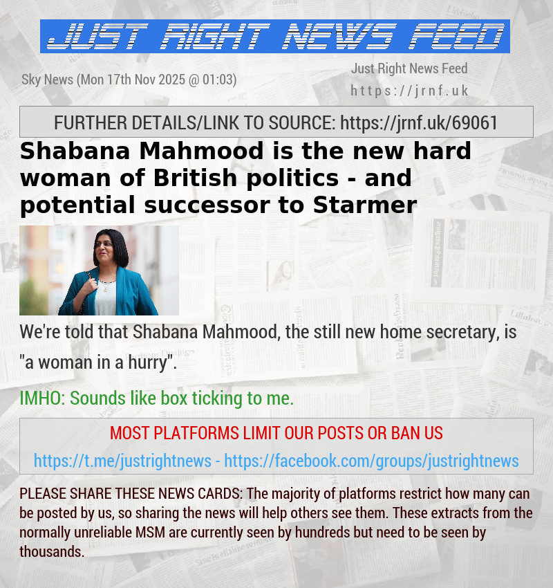 Shabana Mahmood is the new hard woman of British politics — and potential successor to Starmer