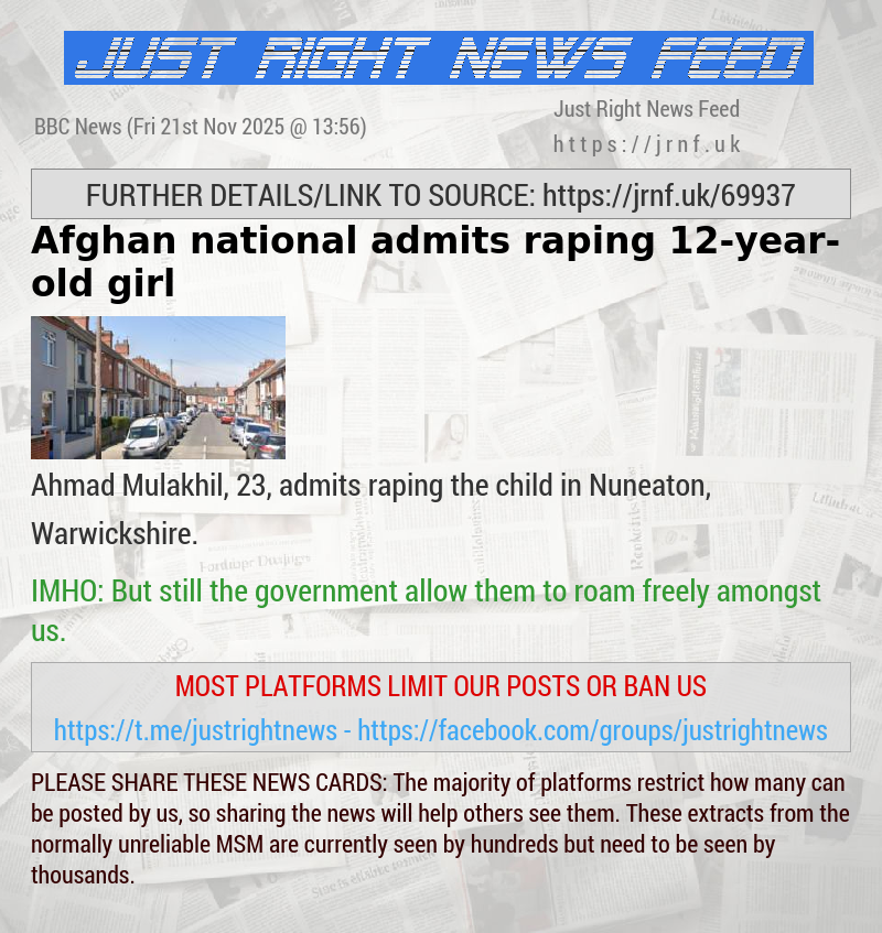 Afghan national admits raping 12—year—old girl